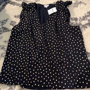 Jcrew polka dot blouse with ruffle sleeves - NWT